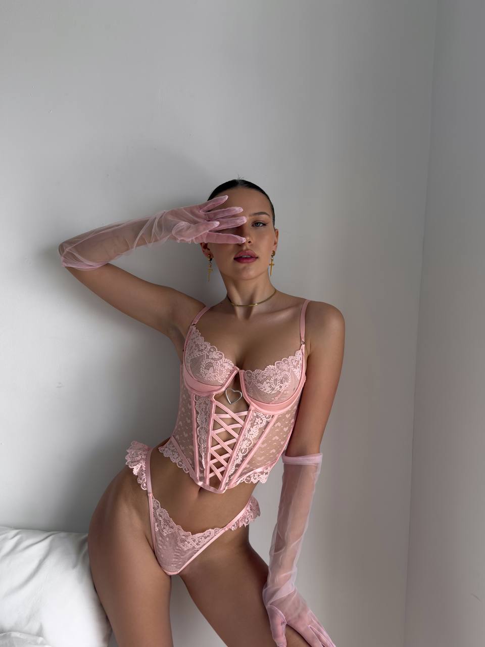 Rosy Caress Lingerie Set